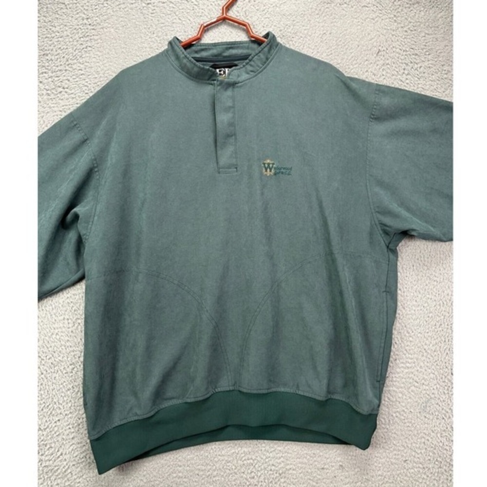 Zero Restriction Jacket Men XL Green Nylon Blend Quarter Snap Golf Pullover Logo